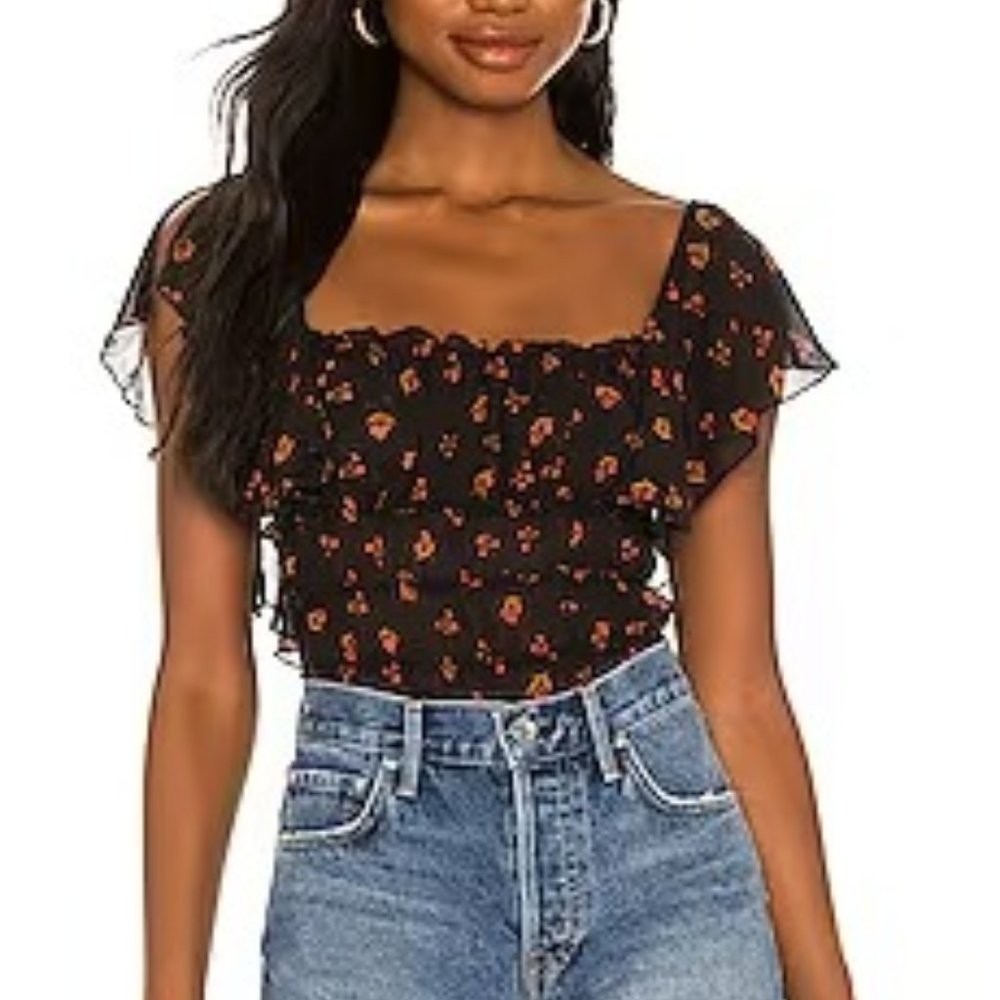 BNWT Free People Juliet Printed Bodysuit Twilight XS